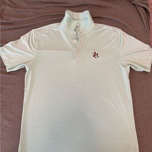 Peter Millar Green Polo Shirt with Quarter-Zip Collar